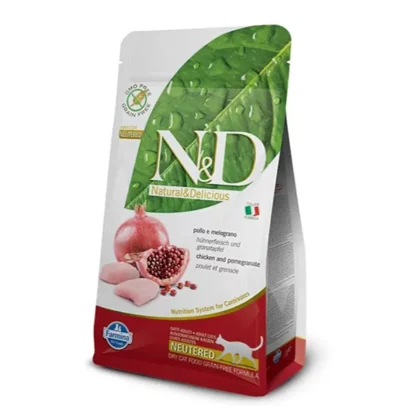 Farmina N&D Grain Free Chicken & Pomegranate Neutered Adult Dry Cat Food