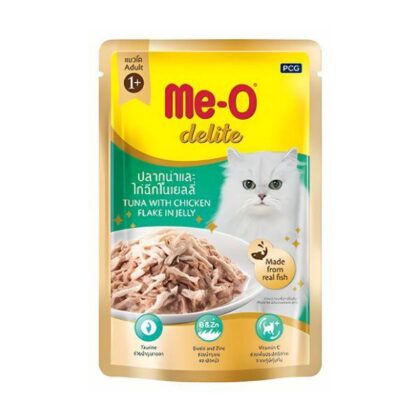 Me O Pouch Delite Tuna Chicken Flake Jelly Wet Cat Food - 70g