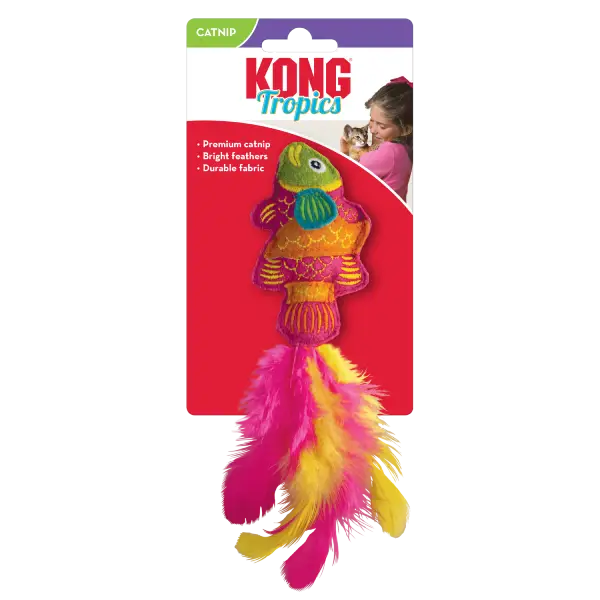 KONG Tropics Fish Cat Toy - Pink