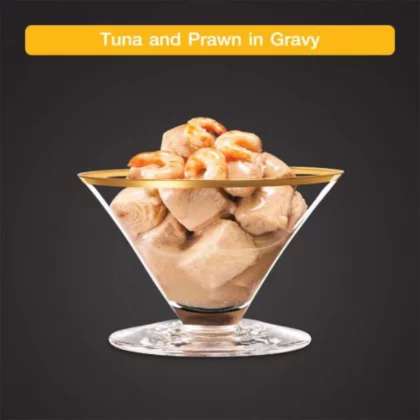 Sheba Delux Tuna Fillet & Whole Prawns In Gravy Premium Canned Wet Cat Food - 85g