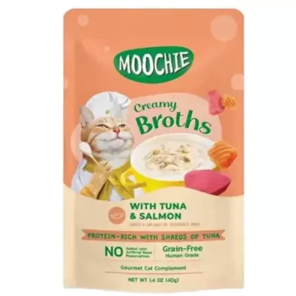 Moochie Creamy Broth With Tuna & Salmon Wet Cat Food - 40g