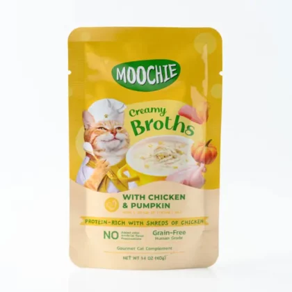 Moochie Creamy Broth with Chicken & Pumpkin Wet Cat Food - 40g