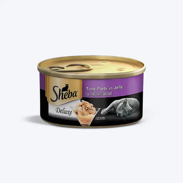 Sheba Deluxe Pure Tuna White Meat in Jelly Adult Wet Cat Food - 85g (Pack of 12)