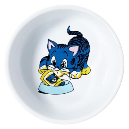 Trixie Cat Ceramic Bowl - White