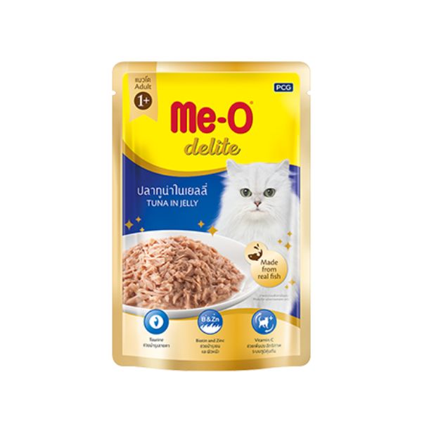 Me O Pouch Delight Tuna in Jelly Wet Cat Food - 70 g (Pack of 12)