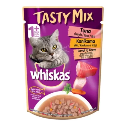Whiskas Tasty Mix Tuna Kanikama Carrot In Gravy Wet Cat Food - 70g