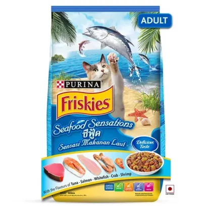 Purina Friskies Seafood Sensations Tuna, Salmon, Whitefish, Cran & Shrimp Adult Dry Cat Food