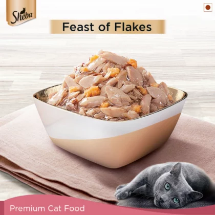 Sheba Premium Fish Mix Skipjack & Salmon Wet Cat Food - 35g