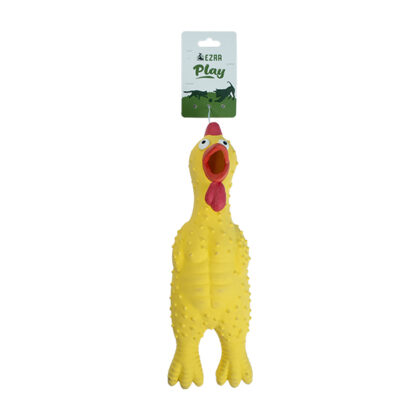 Ezra Play Latex Squeaky Chicken Cat Toy