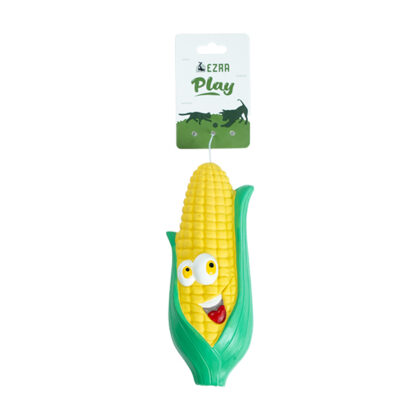 Ezra Play Latex Squeaky Smiley Corn Cat Toy