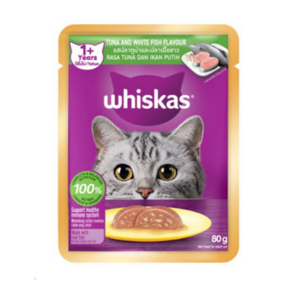 Whiskas Tune & White Fish in Jelly Wet Cat (1+ year) Food – 80gm