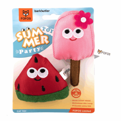 Barkbutler x Fofos Watermelon Popsicle Plush Cat Toy