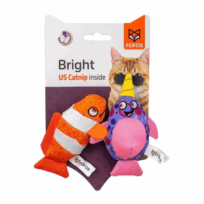 Barkbutler X Fofos Clown & Fish Plush Cat Toy