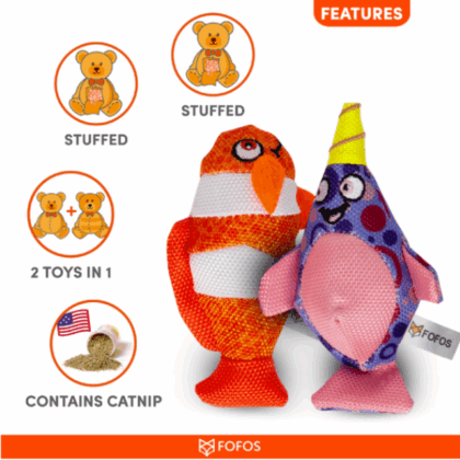 Barkbutler X Fofos Clown & Fish Plush Cat Toy