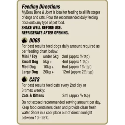 My Beau Bone & Joint Cat Supplement - 300 ml