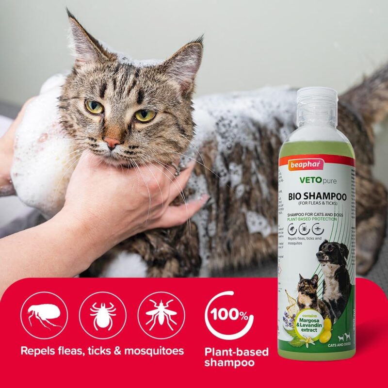 Beaphar Bio Ticks, Fleas & Biting Lice Remover Cat Shampoo - 250ml