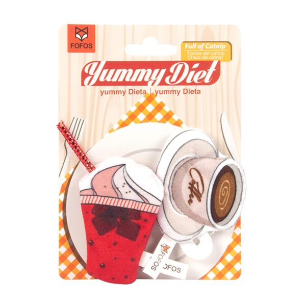 Barkbutler X Fofos Yummy Diet Ice-Cream & Coffee Plush Cat Toy