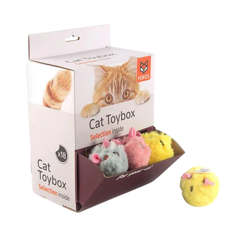 Barkbutler x Fofos Ball Box Rattle Cat Toy - 1 Piece - Assorted