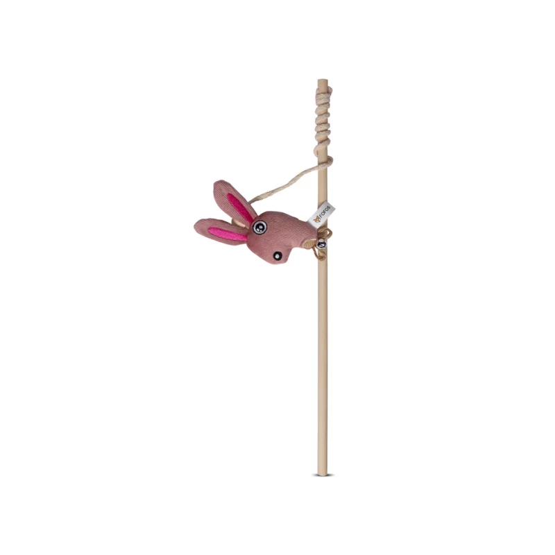 Barkbutler x Fofos Bunny Interactive Stick Teaser Cat Toy - Image 3