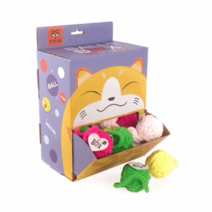 Barkbutler x Fofos Ball Box Yarn Ball Cat Toy – 1 piece – Assorted