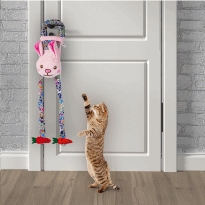 Barkbutler x Fofos Blocky Meow Door Hanger Rabbit Cat Toy