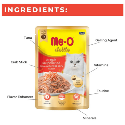 Me O Pouch Delite Tuna Crab Stick In Jelly Wet Cat Food - 70 g