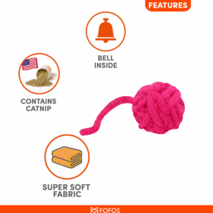 Barkbutler x Fofos Ball Box Yarn Ball Cat Toy – 1 piece – Assorted